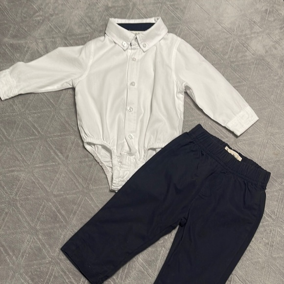 Poplin bodysuit and bottoms set - Picture 1 of 4
